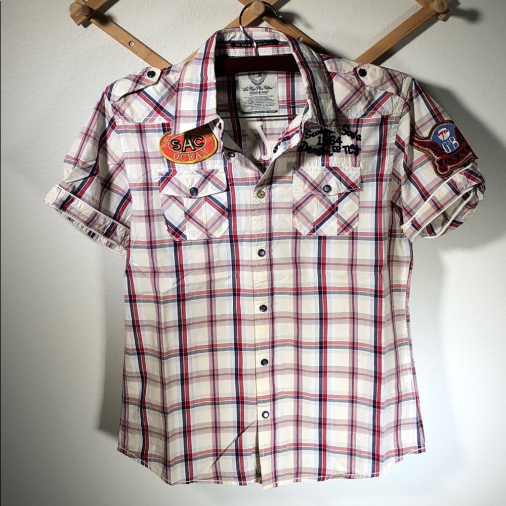 Scotch & Soda Patchwork Shortsleeve Button Down